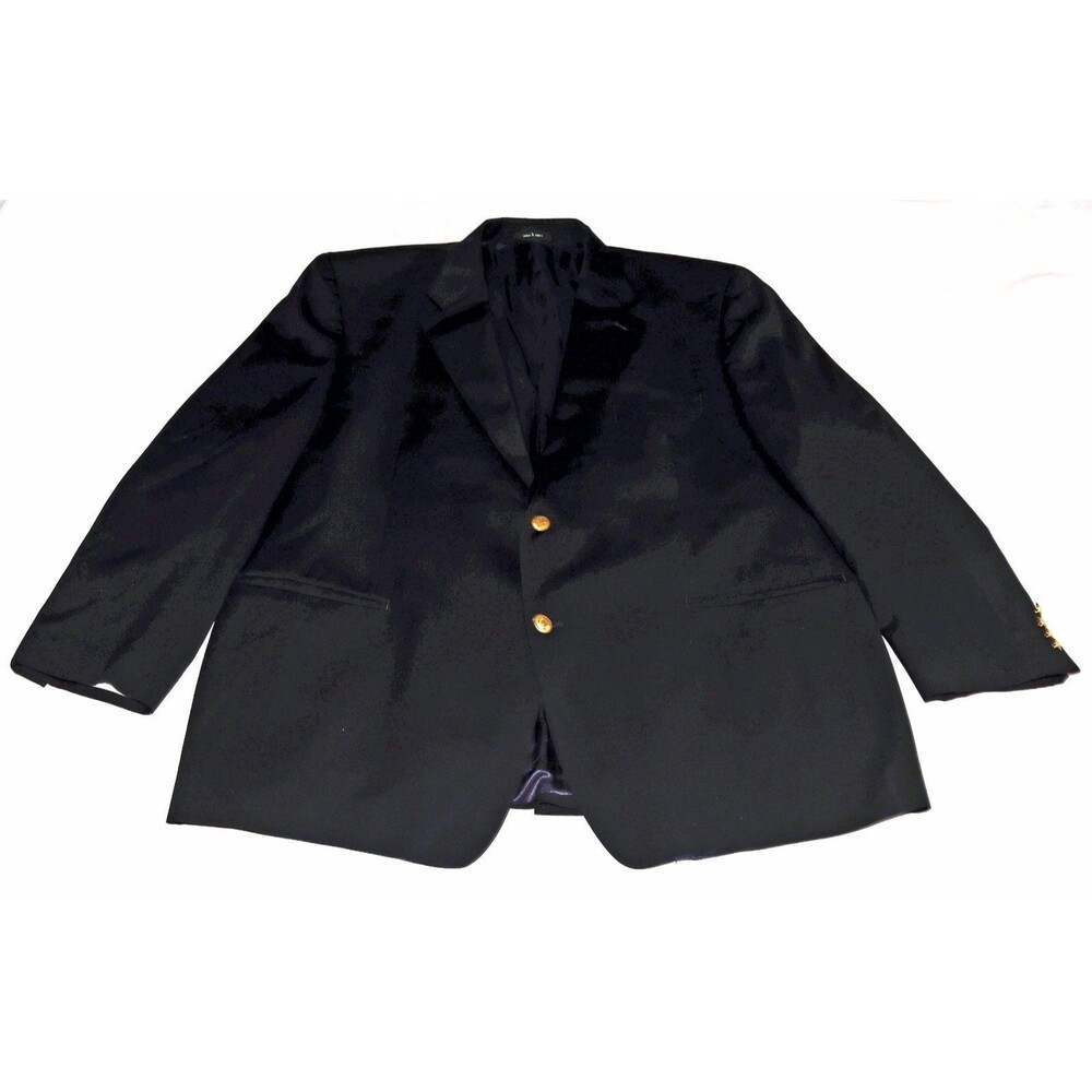 Ralph Ralph Lauren Blazer Mens 48R Black Wool Two Button Sport Coat Notch Lapel